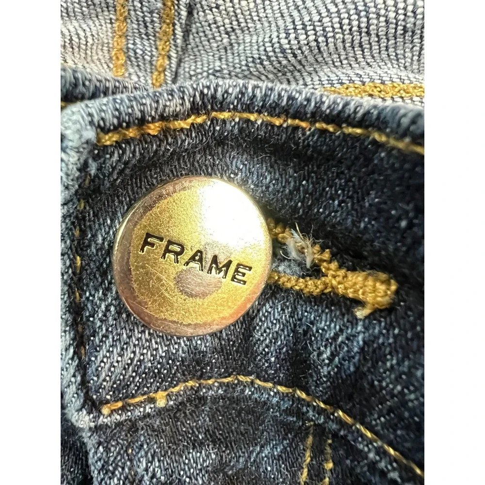 FRAME Le Garcon Crop Jeans Womens 28 Blue Distressed Slim‎ Boyfriend Stretch USA